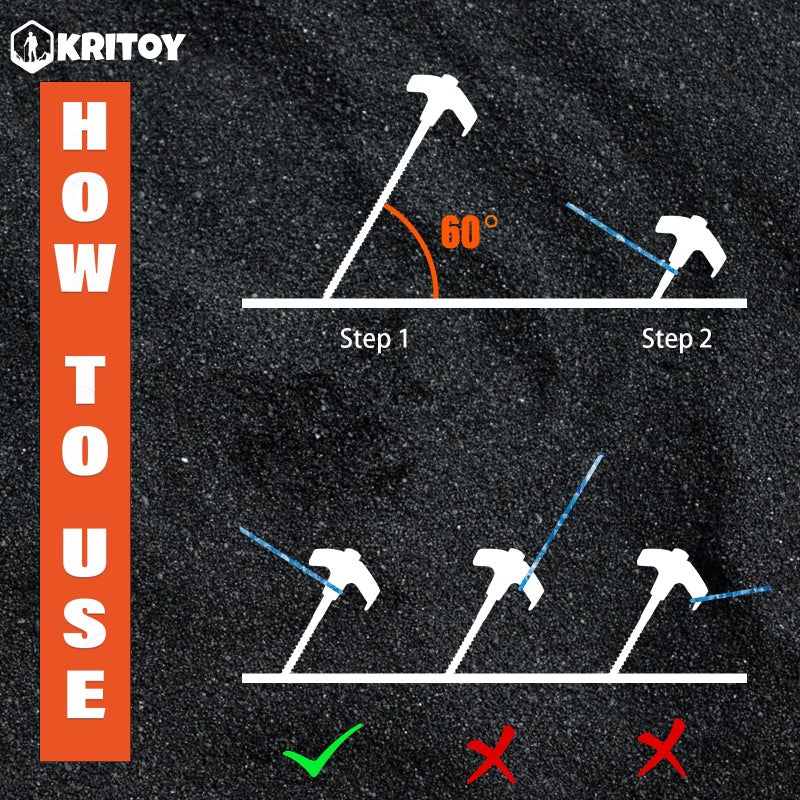 KriToy 20 Pack Tent Stakes Heavy Duty - 8"" Ground Anchors Screw in - Camping Stakes with Grow in The Dark Heads - Metal Threaded Tent Spikes with Hex Head Driver and Storage Box - Image 4